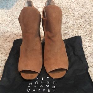White House Black Market Camel Suede  Booties